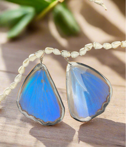 🦋 Blue Morpho Didius Butterfly Earrings