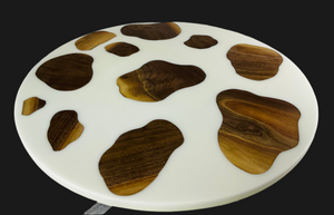 24” Moo Round Black Walnut Table