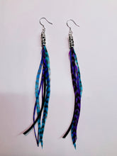 Load image into Gallery viewer, Blue-Purple Feather Earrings