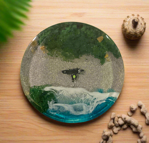 Motorcylist Chillin’ Beach side Coaster