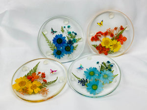 Day & Night Flower Coasters (Set of 4)