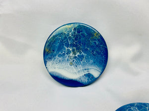 Navy Ocean Coasters (Set of 4)