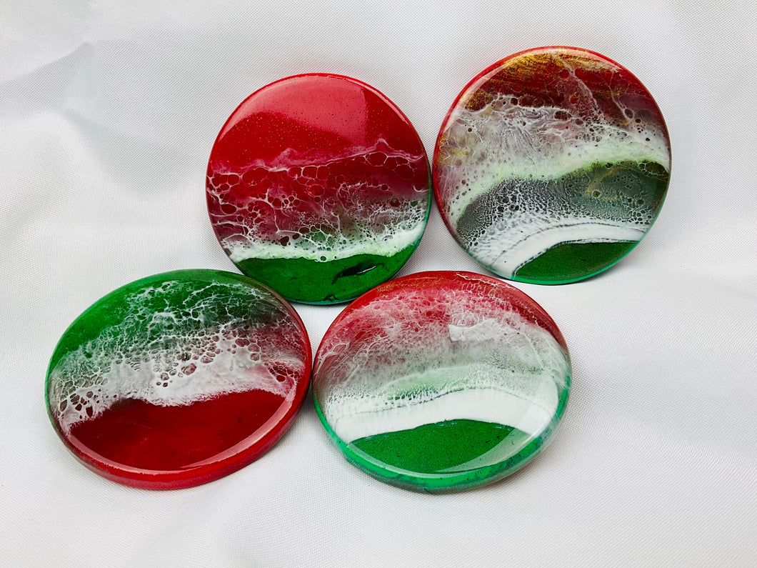 Christmas Ocean Coasters (Set of 4)