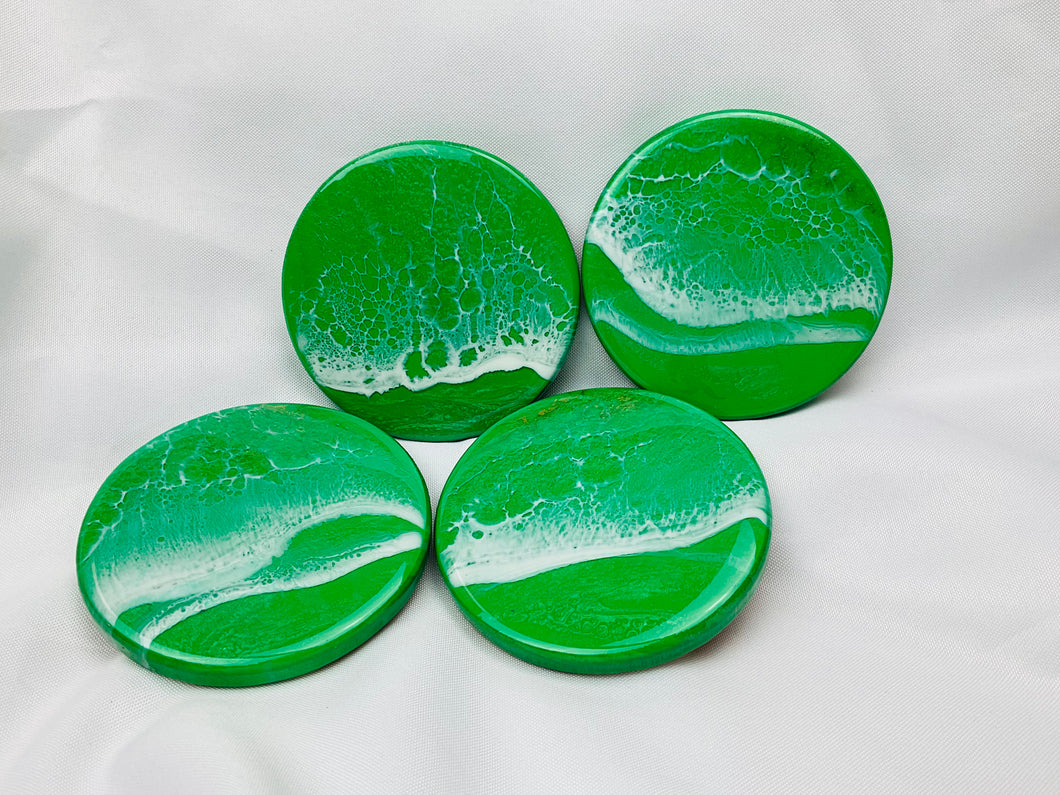 Green Ocean Coasters (Set of 4)