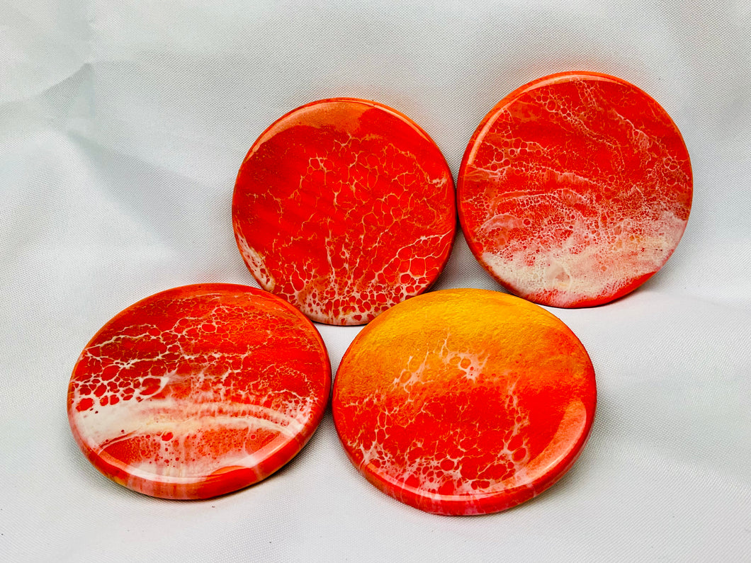 Orange Ocean Coasters (Set of 4)