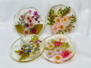 Purplish Pinky Flower Coasters (Set of 4)